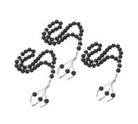 DEARMAMY 3 pièces Bracelet de Perles de Prière Islamique Fait Main Chapelet Musulman Noir de Poignet pour Hommes et Femmes Accessoire Spirituel Religieux