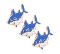 DEARMAMY 3 pièces Broche Requin Cartoon Animaux Marins Épingles Accessoires pour Veste Chapeau Résistantes Alliage Zinc