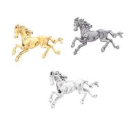 DEARMAMY 3 Pièces Broches Cheval Vintage pour Chapeaux et Sacs Épingle Zodiac Homme Femme Accessoire Mode Retro et Succès Bijoux Animaux pour Tenues Décontractées