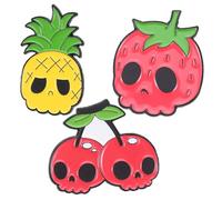 DEARMAMY 3 Pièces Broches Fruitées Alliage avec Lot de Pins Fraise Ananas pour Sacs Vêtements et Accessoires Femmes