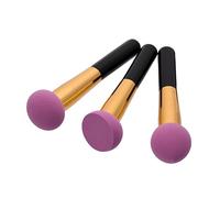 DEARMAMY 3 Pièces Brosse à Bouffée Rose Poudre Dans Pinceaux De Maquillage Cheveux Fins Fondation Se Maquiller Mélange Trousse Cosmétique En Bois Violet,mauve