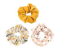 DEARMAMY 3 Pièces Chouchous Chiffon avec Motifs Floraux Élastiques pour Cheveux Accessoires de Coiffure Parfaits pour Toutes Occasions