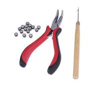 DEARMAMY 3 Pièces Kit Outils pour Extensions de Cheveux Professionnel avec Pince Aiguille de Tirage et Micro Anneaux Accessoires Indispensables pour Coiffeurs et Utilisation à Domicile