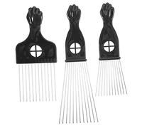 DEARMAMY 3 Pièces peigne à cheveux démêler coups de cheveux coupure de cheveux tondeuse démêlant curls wavy hair comb haircut cure-cheveux à cheveux en métal Acier inoxydable Black