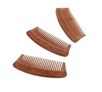 DEARMAMY 3 Pièces Peigne En Bois Peigne De Massage Poil Multifonctionnel Hommes Anti Démêler Méridien Se Soucier Produit Coiffure Cuir Chevelu Peignes Statique Femme Peigne à Cheveux Acajou