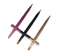 DEARMAMY 3 pièces Pinceaux Maquillage Rétractables Double Embout Brosse Multifonction Portable pour et Anticernes Durable et Facile à Nettoyer Professionnel pour Salon et Usage Domestique