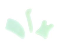 DEARMAMY 3 Pièces Set de Plaques de Gua Jade pour Thérapie de Grattage Accessoires de Massage pour Visage et Olive