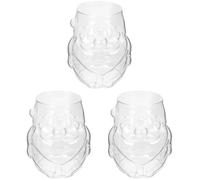 DEARMAMY 3 Pièces Tasse de Noël en Verre Santa Claus 690ml pour Café et | Verre, 690ml, Design Simple et Délicat, Adapté aux Bars et Restaurants, Facile à Nettoyer