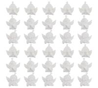 DEARMAMY 30 Pendentifs Baroques en Résine Blanche D'ange, Légers et Bien Travaillés, Accessoires DIY pour Création de Bijoux, Pack de 30 Pièces pour Loisirs Créatifs