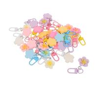 DEARMAMY 30 Pièces Plumeria Floral Resin Charm Keychain For Women And Cute Bag Pendant For Handbag Backpack Purse And Car Keys Holder