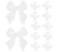 DEARMAMY 300 Breloques Nœud en Résine Blanches, Décorations Kawaii pour Nail Art, Kit 10 Paquets 300 Pièces, Accessoires Manucure pour Créations Artistiques et Événements Festifs