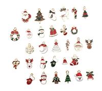DEARMAMY 30pièces Pendentifs Noël DIY Création Bijoux Colliers Bracelets Breloques Ornements en Pâte Polymère