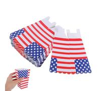 DEARMAMY 36 Pièces Boîtes à Pop-corn Faciles à Transporter pour Fêtes du 4 Juillet en Papier Pliables au Design Patriotique pour Célébrations Familiales et Indépendance
