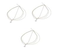 DEARMAMY 3pièces Bandeau De Mariée Cristal Avec Franges Forme De Eau Accessoire Élégant Pour Cheveux Parfait Pour Occasions Spéciales