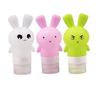 DEARMAMY 3pièces Lot De Tubes Souples Pour Lotion Shampoing Flacon Souple Tube De Voyage Forme De Lapin Rechargeable Avec Large