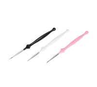 DEARMAMY 3pièces Pinceaux De Nail Art Pour Dessiner Des Lignes Motifs Outil Diy Pour Manucure Noir Blanc Rose