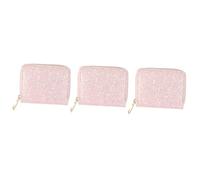 DEARMAMY 3pièces Pochette à Monnaie Femme avec Fermeture Éclair Petite Pochette PU Colorée pour Changement Clés Et Cartes Idéale pour à Main Ou à