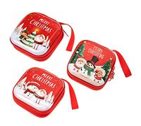 DEARMAMY 3pièces Pochette de Noël pour Écouteurs Étui de Rangement et Porte-clés Décoration Suspendue au Sapin de Noël