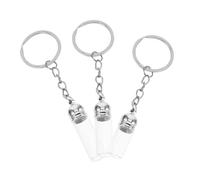 DEARMAMY 3pièces Porte-clés Bouteille Verre Pour Bouteille Huile Essentielle Pendentif Pour De Parfum Petit Bocal Avec Porte-clés
