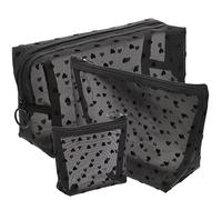 DEARMAMY 3Pièces Set De Trousse De Transparentes Sacs à Cosmétiques Voyage Pouch De Toilettage Portable pour Accessoires De Beauté