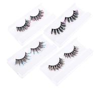 DEARMAMY 4 Faux Cils à Paillettes Colorées de Cils Longs et Dramatiques avec Décorations pour Maquillage de Festival et Cosplay
