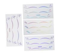 DEARMAMY 4 Feuilles Autocollants à Double Paupière Autocollant Eye-liner Visage Scintillant Stickers Bijoux De Visage Pour Femmes Visage Strass Joyaux Du Visage Pour Les Enfants Pvc Silver