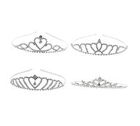 DEARMAMY 4 Pièces bandeau princesse reine de mariage couronnes de diadèmes de mariage bandeau de petite fille couronne de filles de mariage couronne d'anniversaire de filles strass
