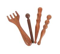 DEARMAMY 4 pièces Bâtons de Massage Outils de Réflexologie pour Mains Visage et Dos Gua Sha Naturel pour Points de Pression Soulagement Musculaire Complet Cadeau Compact