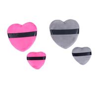DEARMAMY 4 Pièces Bouffée Sèche En Forme De Coeur Bouffée De Maquillage Se Maquiller Houppette Coeur Houppette Visage Corps Houppette Pour Le Visage Bouffées Cosmétiques Éponge