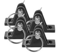 DEARMAMY 4 Pièces Charnière de Pont Bimini Plate en Acier Inoxydable | Montage à Base Plane, Démontage Facile des Toits, Stabilité Fiable, pour Bateau et Toit, Noir