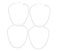 DEARMAMY 4 Pièces Collier Chaîne Fin Brillant pour Femmes Collier Clavicule Simple Accessoire Minimaliste Étincelant pour et