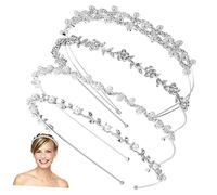 DEARMAMY 4 Pièces Couronnes de Mariée avec Bandeaux Élégants Tiare Cristal pour et Fêtes Accessoires de Mariage Chic