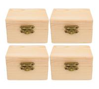 DEARMAMY 4 Pièces De Stockage Boîte En Bois Bijoux Pour Boucles D'oreilles Plat De Bijoux De Lune Mini Cas De Bonbons Cas De Stockage De Bonbons Pour Voiture