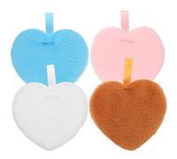 DEARMAMY 4 Pièces Éponge Démaquillante Cœur Lot de Pratique pour Éponge Lavable et Réutilisable pour Application Équilibrée