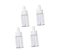 DEARMAMY 4 Pièces flacon compte-gouttes simple compte-gouttes de bouteilles vides pipette transparent mini bouteille verre bouteilles de compte-gouttes sous-bouteille vide blanche