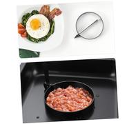 DEARMAMY 4 pièces Lot de Anneaux à Œufs Antiadhésifs Épais Inoxydable Moules Ronds pour Cuisson Œufs Au Plat Crêpes Omelettes avec Poignée Pliable Antidérapante pour Cuisine Maison et