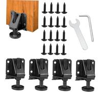 DEARMAMY 4 pièces Niveleurs de Meubles Réglables Acier Laminé à Froid de Table Antidérapants Lot pour Armoires Tables Placards Hauteur Ajustable avec Vis et Protection Sol