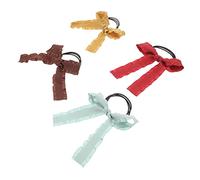 DEARMAMY 4 Pièces nœud arc jour queue de cheval Titulaires nœuds de cheveux pour petites filles nœuds de cheveux pour adolescentes Bands à cheveux pour filles élastique