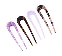 DEARMAMY 4 Pièces Peigne en épingle à cheveux acétate tu colles épingle policier épingles hairpin barrette épingle à cheveux en forme de U bâtons de cheveux en forme de u acide acétique