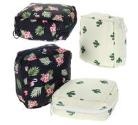 DEARMAMY 4 Pièces Pochette Serviette Hygiénique Zippée Compacte | Format Léger et Portable, pour Clés et Serviettes Hygiéniques, Usage Plage et Shopping
