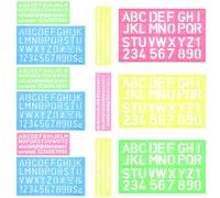 DEARMAMY 4 pièces Pochoirs Lettres Réutilisables Lavables Plastique Lot de Pochoirs Alphabets Compacts pour Peinture et Bricolage DIY Garçon Fille et Adultes Modèles Polyvalents pour