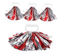 DEARMAMY 4 pièces Pompons Métalliques de Cheerleading et Légers et Confortables avec Anneau Quatre Doigts Accessoires pour Esprit Équipe Aux Événements Sportifs et Compétitions