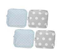 DEARMAMY 4 Pièces Portable Sanitary Pad Storage Bag Oxford Cloth Period Pouch with Dot Pattern Moisture Resistant Menstrual Organizer for School Office Travel