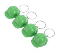 DEARMAMY 4 pièces Porte-clés Casque Chantier Mini Léger Robuste Design Unique pour Fête Anniversaire Construction Vert