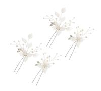 DEARMAMY 4 Pièces Set Épingles à Cheveux Mariage U-forme avec Perles Faux et Accessoires Coiffure Mariée Élégants pour Femmes et Demoiselles Honneur