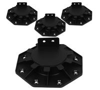 DEARMAMY 4 pièces Support de Lambourde Réglable pour Terrasse de Plot Robustes PP Base de Platelage Remplaçable Hauteur Ajustable Lot