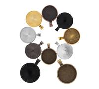 DEARMAMY 40 pièces Lot de Supports Pendentifs Ronds Bases de Monture Lisses et Robustes pour Création DIY de Colliers et Bracelets Finition pour Bijoux Personnalisés