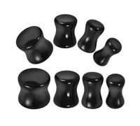 DEARMAMY 4paires Bouchons Oreilles Pierre Obsidienne Design Unique pour Piercing Confortable et Anti-allergique pour Femme et Homme à Porter au Quotidien