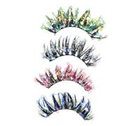 DEARMAMY 4paires Faux Cils Bouclés Colorés Extensions Diy Pour Maquillage Individuelles Grappes Naturelles