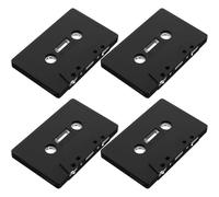 DEARMAMY 4pcs Cassettes Audio Vides en Plastique Noir pour Décoration Murale et Accessoires DIY, Style Vintage Inspiré, pour Bureaux et Créations Artisanales